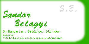 sandor belagyi business card